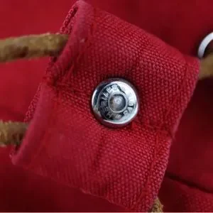 HERMES Shoulder Bag  Porochon Mimir GM Drawstring type Cotton canvas leather Red HERMÈS Backpack Handbags Bags & Canvas Exterior for Women  main image 4